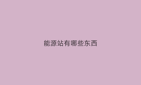 能源站有哪些东西