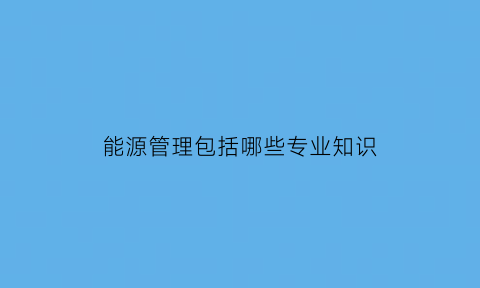 能源管理包括哪些专业知识(能源管理包括哪些专业知识和能力)