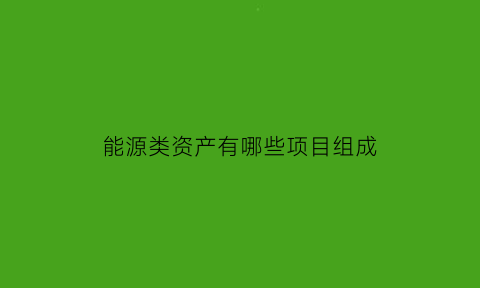 能源类资产有哪些项目组成