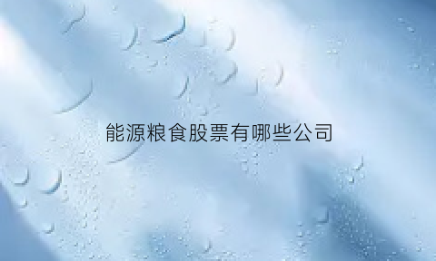 能源粮食股票有哪些公司