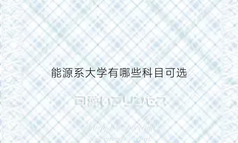 能源系大学有哪些科目可选