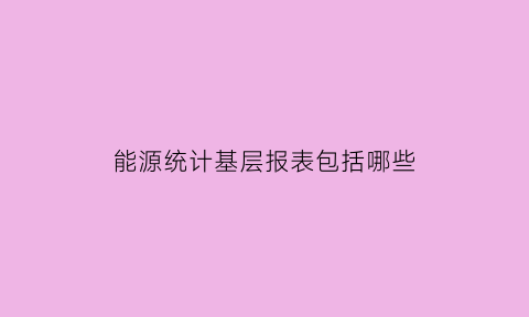 能源统计基层报表包括哪些(能源统计岗位工作职责及工作总结)