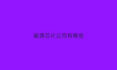 能源芯片公司有哪些