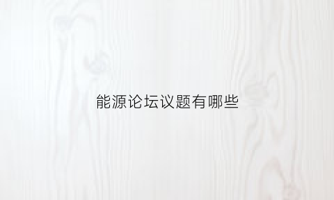 能源论坛议题有哪些(能源论坛议题有哪些方面)