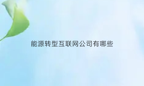 能源转型互联网公司有哪些