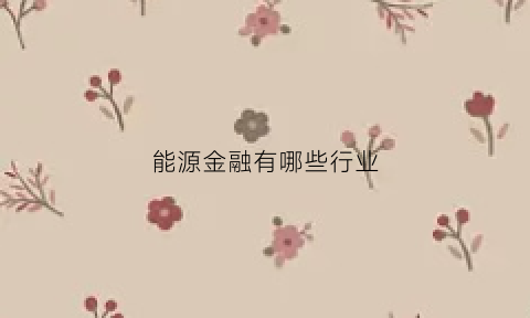 能源金融有哪些行业