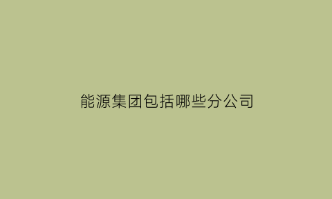 能源集团包括哪些分公司