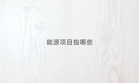 能源项目指哪些