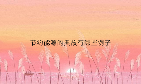 节约能源的典故有哪些例子