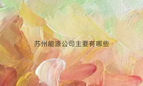 苏州能源公司主要有哪些(苏州的能源资源)