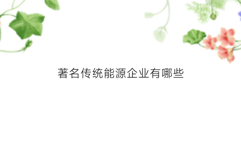 著名传统能源企业有哪些