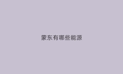 蒙东有哪些能源(蒙东能源集团有限责任公司属于央企吗)