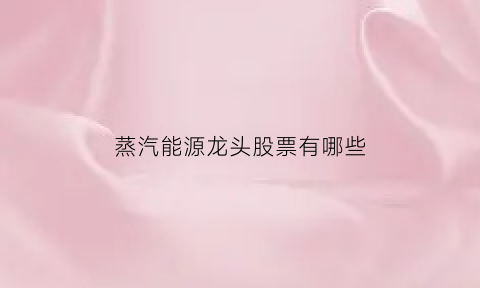 蒸汽能源龙头股票有哪些