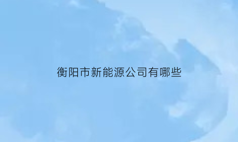 衡阳市新能源公司有哪些(衡阳新能源电池公司招聘信息)