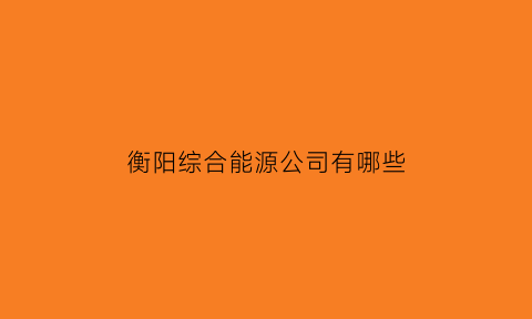 衡阳综合能源公司有哪些(衡阳能源局)