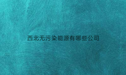 西北无污染能源有哪些公司(西北无污染能源有哪些公司招聘)