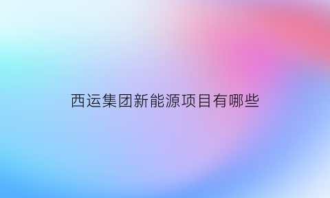 西运集团新能源项目有哪些(西运集团有限责任公司)