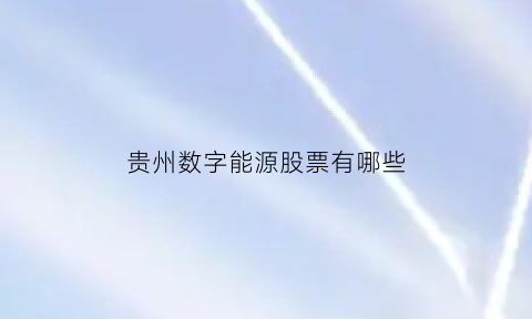 贵州数字能源股票有哪些