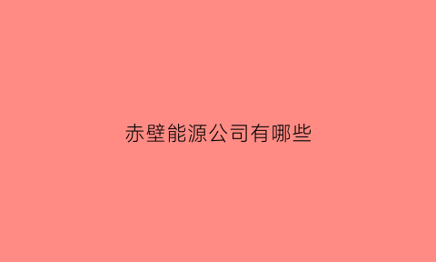 赤壁能源公司有哪些