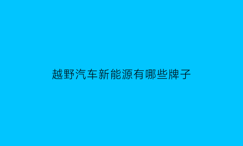 越野汽车新能源有哪些牌子