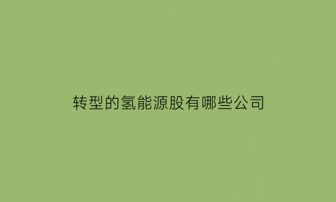 转型的氢能源股有哪些公司