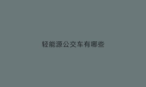 轻能源公交车有哪些(轻能源汽车价格)