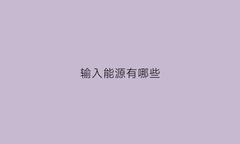 输入能源有哪些