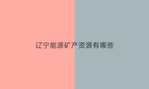 辽宁能源矿产资源有哪些