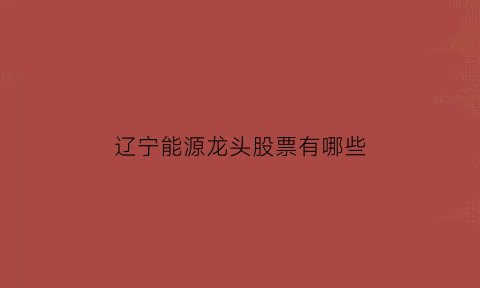辽宁能源龙头股票有哪些