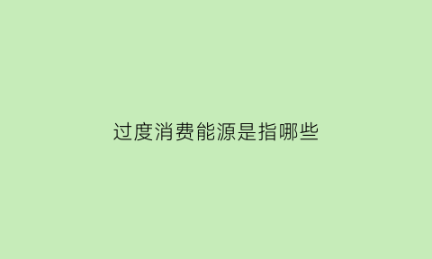 过度消费能源是指哪些