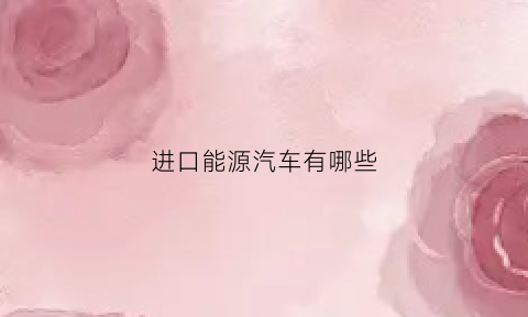 进口能源汽车有哪些