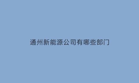 通州新能源公司有哪些部门