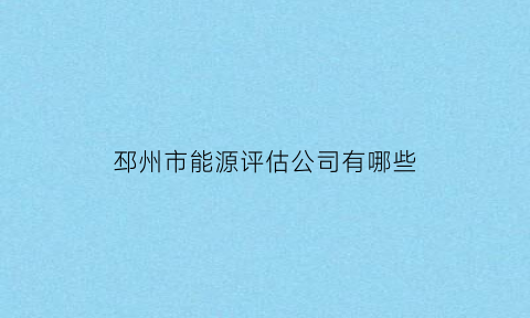 邳州市能源评估公司有哪些(邳州新能源汽车股份有限公司)