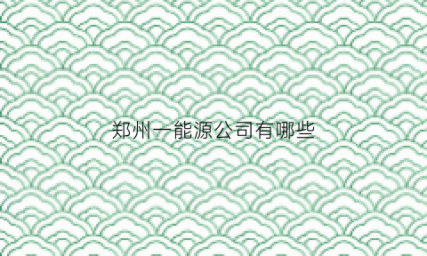 郑州一能源公司有哪些