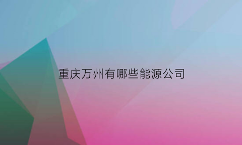 重庆万州有哪些能源公司