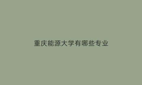 重庆能源大学有哪些专业(重庆能源学院有哪些专业)