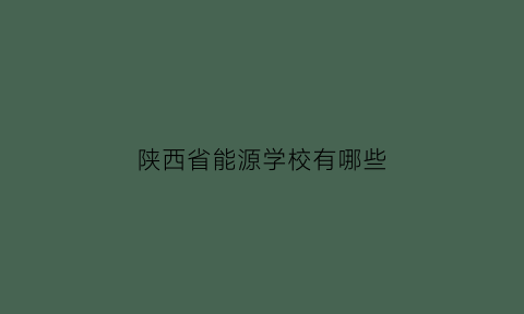 陕西省能源学校有哪些(陕西省能源学校有哪些专业)