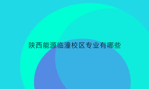 陕西能源临潼校区专业有哪些(陕西能源技术学院临潼学区详细地址)