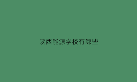 陕西能源学校有哪些