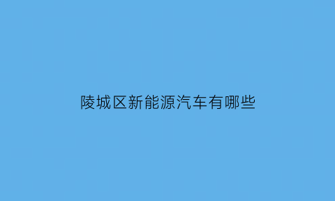 陵城区新能源汽车有哪些