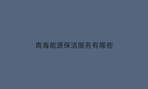 青海能源保洁服务有哪些