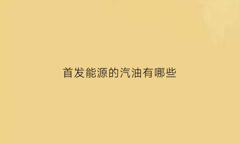 首发能源的汽油有哪些