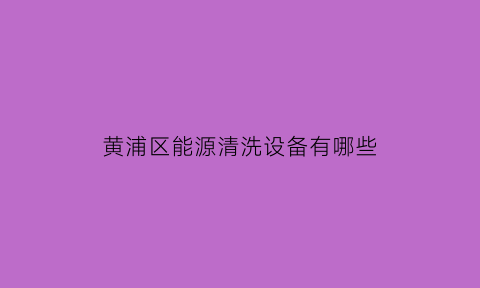 黄浦区能源清洗设备有哪些(黄浦区能源清洗设备有哪些厂家)