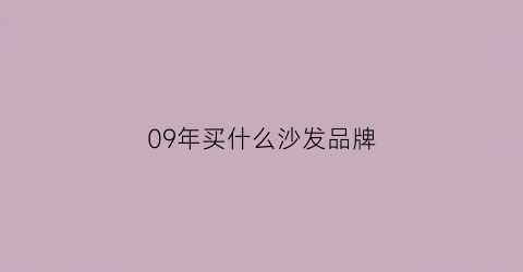 09年买什么沙发品牌