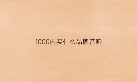 1000内买什么品牌音响(1000内买什么品牌音响最好)