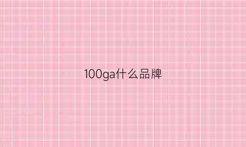 100ga什么品牌