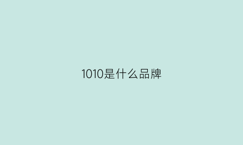 1010是什么品牌