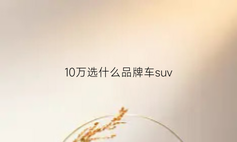 10万选什么品牌车suv(10万买什么suv车性价比高)