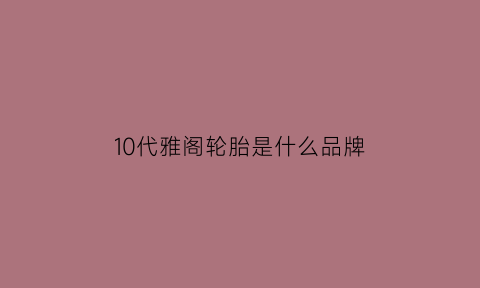 10代雅阁轮胎是什么品牌(10代雅阁原厂轮胎什么牌子)