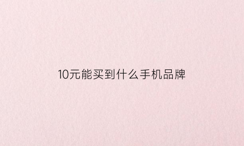 10元能买到什么手机品牌(十元能买啥)